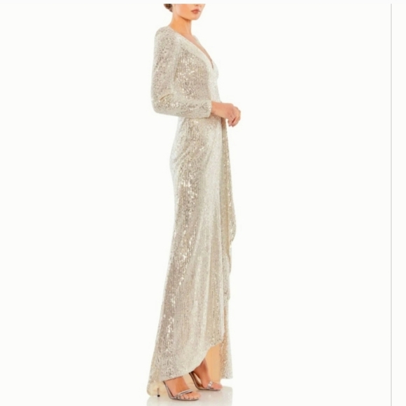 Illena for Mac Duggal silver sequin gown - Picture 2 of 12